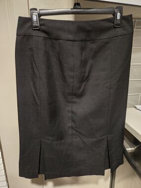 Women's Black Pencil Skirt with Front Slits